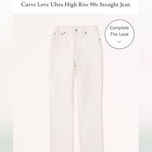 Abercrombie 90s curve love ultra high rise straight Jean white